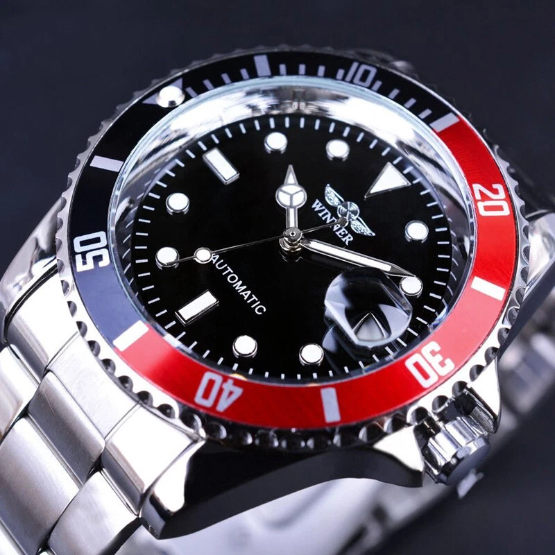Luxury Mens Automatic Self-wind Mechanical Date Watch Stainless Steel Wristwatch - image 1 of 4