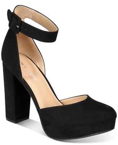Sun + Stone Estrella Women's Platform Heel Sandal Black Faux Suede US Size 11 M - Picture 1 of 5