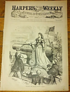 1872 Harpers Weekly Newspaper ~ NAST Engraving "Stand by Your Guns, Men!" - Picture 1 of 7