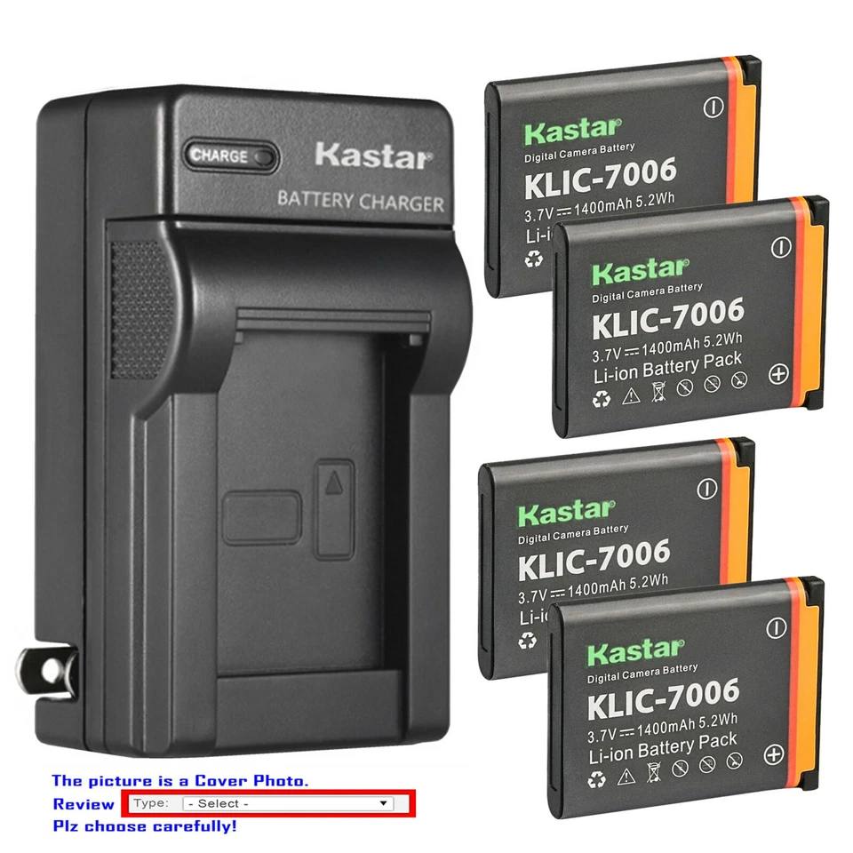 Cargador de pared de CA de batería Kastar para cargador de batería Kodak KLIC-7006 LB-012 K7006 Foto 1 de 4
