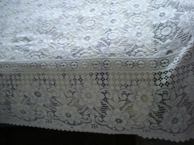 dessus de lit vintage blanc crochet mécanique 220 X 220 cm - Photo 1/4