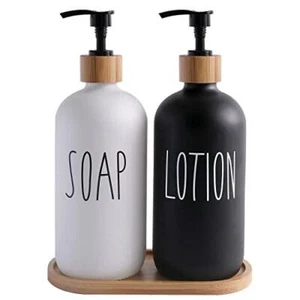 MOMEEMO Soap Dispenser Bathroom Set with Hand Soap Dispenser & Lotion Dispenser, - Picture 1 of 8