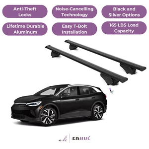 ERKUL Roof Rack Cross Bars for VW Volkswagen ID.4 2021-2025 - Black - Picture 1 of 7