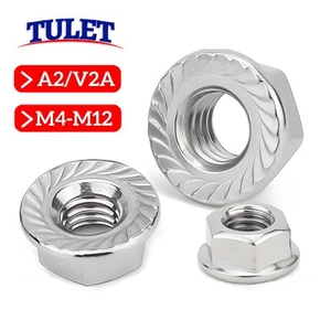Tuercas de brida tuercas dentadas de bloqueo rosca izquierda tuerca DIN 6923 acero inoxidable A2 VA V2A - Imagen 1 de 10