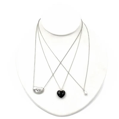 Lote de 3 collares lágrima de frijol corazón Elsa Peretti Tiffany Co Sterling #S4056-1 Foto 1 de 4