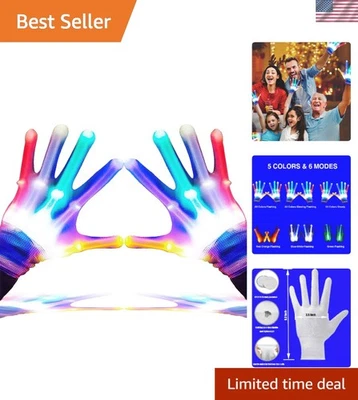 Guantes LED para Niños, Adolescentes y Adultos - Guantes con Luz de Dedo con 5 Colores/6 Mod... Foto 1 de 4