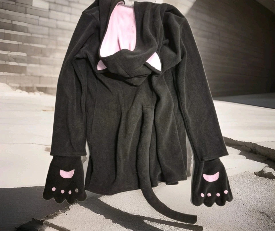 Disfraces de Halloween Negro y Rosa Gatito Gato Mujer Disfraz Vellón Talla XL  Foto 1 de 4