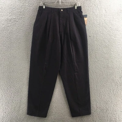 Calça Lee Relaxed Fit Perna Cônica Feminina 16P Preta Algodão Cintura Alta Plissada NOVA - Imagem 1 de 4