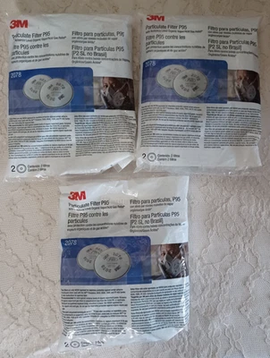 3 - 2 Packs 3M 2078 P95 Particulate Filter Nuisance Level Organic Vapor/Acid Gas - Image 1 of 3