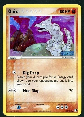 Pokemon Card Onix 65/115 Reverse Holo Foil EX Unseen Forces LP - Image 1 of 2