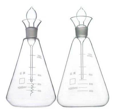 Platinum Wire 250-1000ml Quartz Erlenmeyer Flask Conical Lab Glassware CA - Image 1 of 4