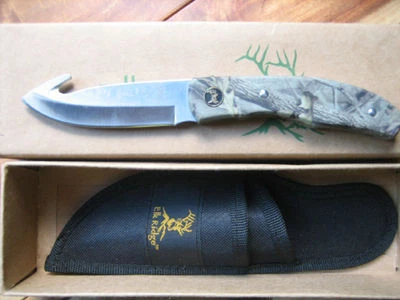 Cuchillo desollador de caza Elk Ridge camuflado Full Tang Guthook Foto 1 de 4