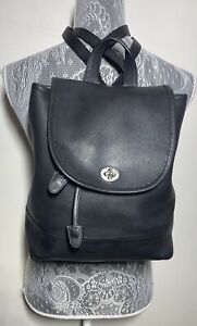 Coach Vintage Black Leather Large Day Pack Backpack 9791 Purse Bag