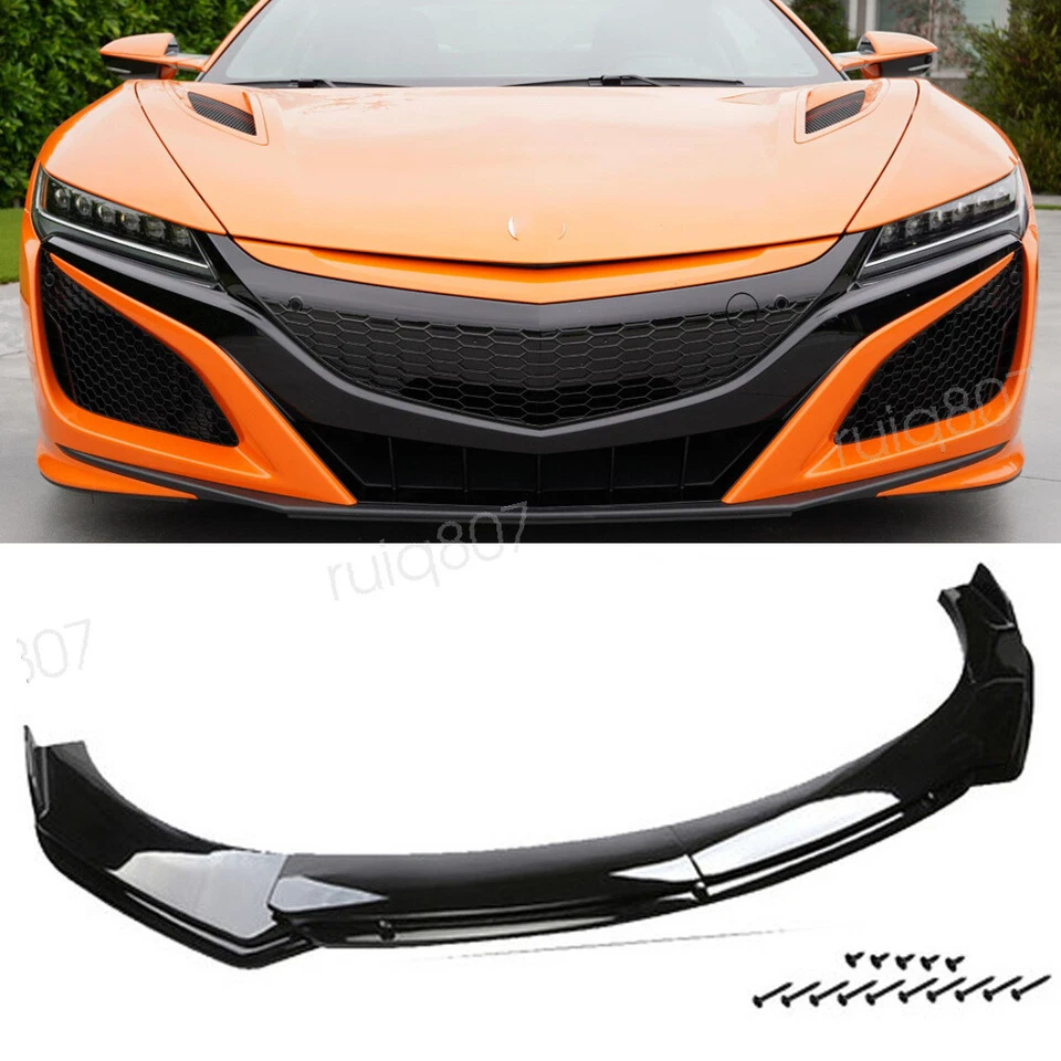 Add-on Front Bumper Lip Spoiler Painted Black For 2019 Acura NSX Car Accessory Foto 1 de 4