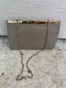 Vintage 70er Jahre Etra Leder Clutch Kettenriemen Schultertasche hellbraun Echtleder - Bild 1 von 5