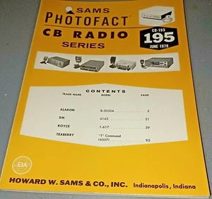 Sams CB195 Service Info: Alaron B5050A GM 4145 Royce 1-617 Teaberry T Command  - Picture 1 of 1