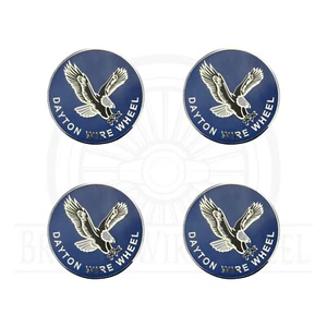 Eagle Chrome & Blue Metal Wire Wheel Chip Emblems | 2.25" | Set or Single - Picture 1 of 21