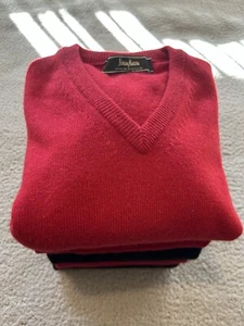 5 100% Cashmere Sweaters Fabric Craft Upcycle Cutter Flaws Reds Blacks 3lb 7oz - Picture 1 of 14