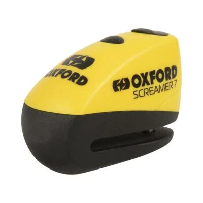 Oxford Screamer 7 alarme de bloqueio de disco de motocicleta 7mm moto scooter amarelo novo - Imagem 1 de 4