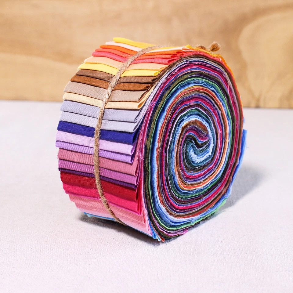 Tiras de rollo de gelatina lisas (50) 2,5" 100 % algodón tela acolchado costura artesanía Foto 1 de 4