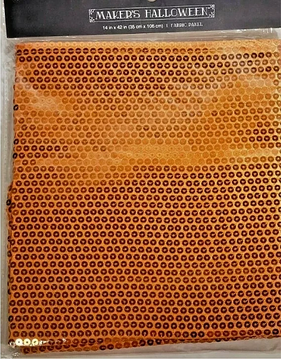 Panel de tela MAKER'S HALLOWEEN - LENTEJUELAS NARANJAS - 14" X 42" Foto 1 de 1