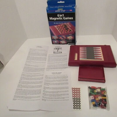 6-in-1 Travel Magnetic Games, Pressman Classic Travel Games to Go, All In One! - Image 1 of 4