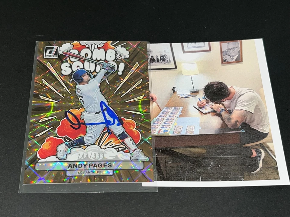 Andy Pages Los Angeles Dodgers Auto Signed 2023 Donruss Bomb Squad 744 / 999 - Image 1 of 1