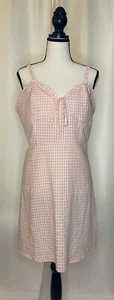 Women's M - 6 Pink Plaid Strap Summer Dress - Picture 1 of 5