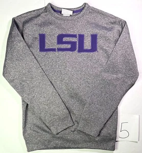 LSU Tigers Section 101 by Majestic Sweatshirt Men Small (34/36) Gray Long Sleeve - Picture 1 of 5