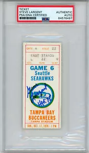 Steve Largent Autographed Seattle Seahawks 10/17/1976 Ticket PSA Slabbed 38237 - Picture 1 of 2