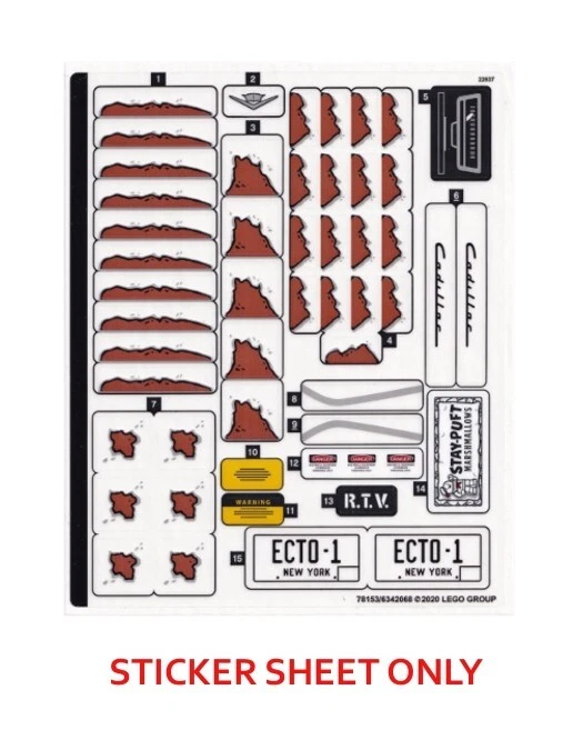 LEGO 10274 - Cazafantasmas: Cazafantasmas ECTO-1 - HOJA DE PEGATINAS Foto 1 de 1