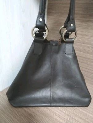 Bolso de hombro vintage de cuero marrón SEQUOIA Foto 1 de 4