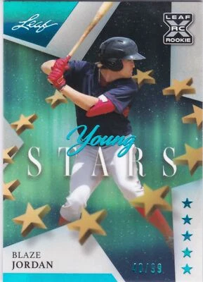 2021 Leaf Young Stars Platinum #21 Blaze Jordan - Red Sox Rookie XRC 40/99 - Image 1 of 2