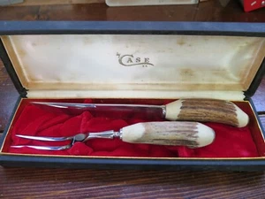 Case XX Boxed Carving Set Knife, Fork USA - VINTAGE CASE XX - ESTATE KNIVES - Picture 1 of 6
