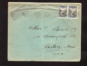 GRECIA A ESTADOS UNIDOS, CUBIERTA DE CORREO AÉREO ANTIGUA, ¡MUY BONITA! - Imagen 1 de 1