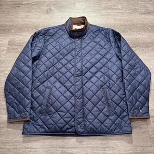 Peter Millar Jacket Mens XL Blue Suffolk Quilted Travel Coat Puffer Adult Preppy - Picture 1 of 11