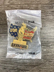 1996 Atlanta Olympics 100 Days Lexmark United States Pin Sealed April 10 1996 - Picture 1 of 2