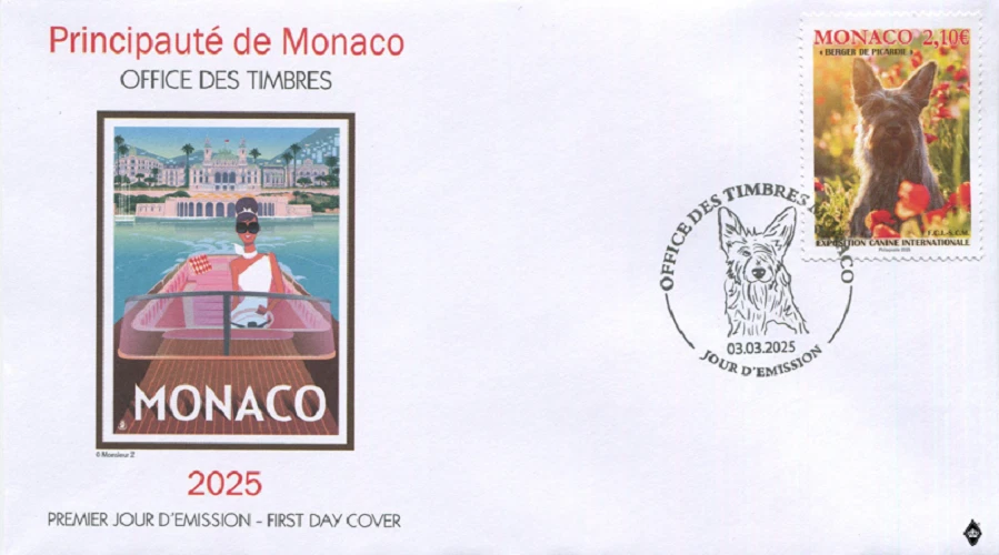 Monaco 2025 First Day Cover INTERNATIONAL DOG SHOW 2025 MNH - Image 1 of 1