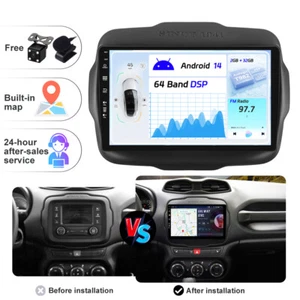 9" Autoradio Car Stereo GPS Navi Per Jeep Renegade 2016-2019 Wifi Carplay DAB BT - Foto 1 di 9