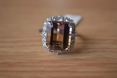 Anillo de platino/moissanita Anahi premium de 13,35 quilates sobre plata fina talla 9 Foto 1 de 4