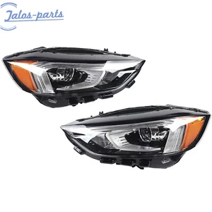 FOR 2019-2021 FORD EDGE HEADLIGHTS LED W/ DRL CHROME HOUSING AMBER WITH BULB - Picture 1 of 8