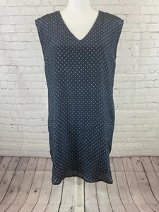 RIELEY NWT blue white stars silk top tunic mini dress sleeveless M - Picture 1 of 9