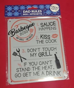 Dad Rules "Barbeque Boss - My Grill - My Rules" Metal Sign - New! - Picture 1 of 2
