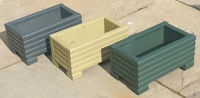 Coloured long Wooden Decking Planter/Window Box/Trough/Garden/Herb/Flower  - Image 1 of 4