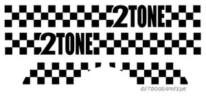 2 Tone Stripes Checks fits Vespa PX  decals stickers Mod Skinhead Scooter- - Picture 1 of 5