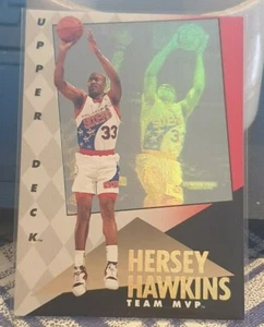 1992-93 Upper Deck Team MVP Hersey Hawkins Holo card - Philadelphia 76ers - Imagen 1 de 1