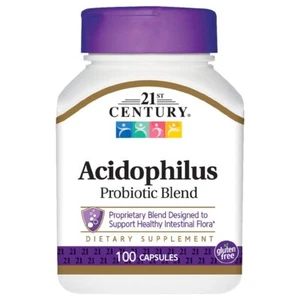 LOT of 3 - 21st CENTURY 'ACIDOPHILUS' PROBIOTICS 100 CAPSULES EA EXP. 03/2025 - Picture 1 of 1