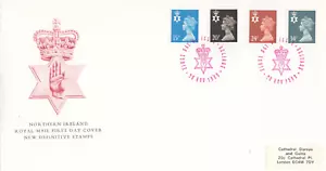 34p 24p 20p 15p GB Irlanda del Nord definitivo FDC Belfast 1989 SDOGANAMENTO (144340) - Foto 1 di 1