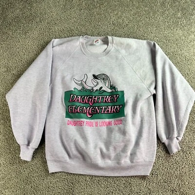 Sudadera De Colección Años 90 Daughtrey Elementary Para Mujer 2X Púrpura Gris Florida Cuello Redondo Foto 1 de 4