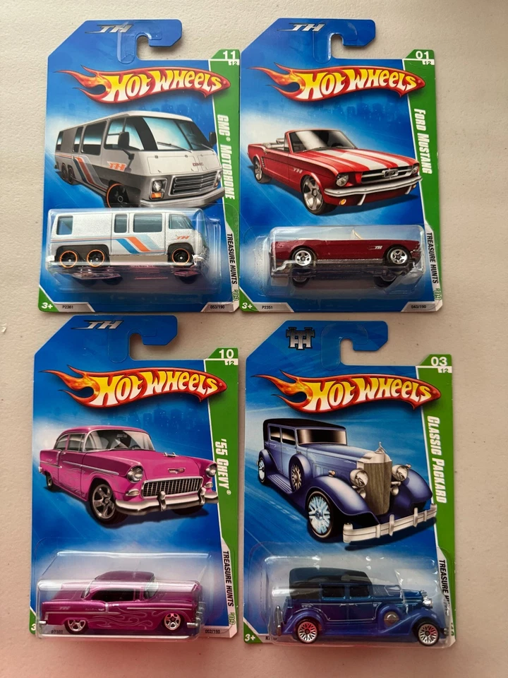 Lote de Hot Wheels 4x Caça ao Tesouro GMC Motorhome / Mustang / 55 Chevy / Packard D37 - Imagem 1 de 1